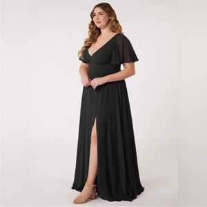 NWT Azazie Kimber size 22 black bridesmaids dress formal gown evening elegant